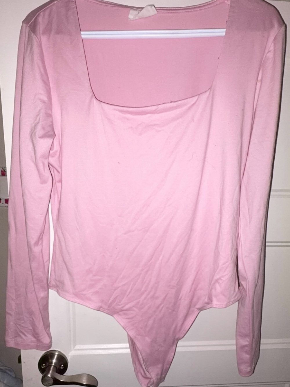 Bluenotes Light Pink Long Sleeve Scoop Neck Bodysuit